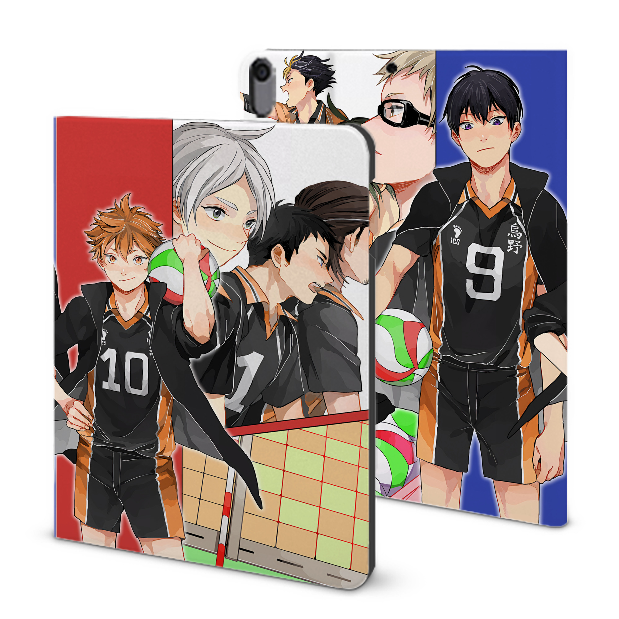（画像用） ハイキュー!! Haikyu!! IPad ケース ブック型 PUレザー TPU 耐衝撃 軽量 薄型 ペン収納なし 全面保護 IPad 各モデル対応